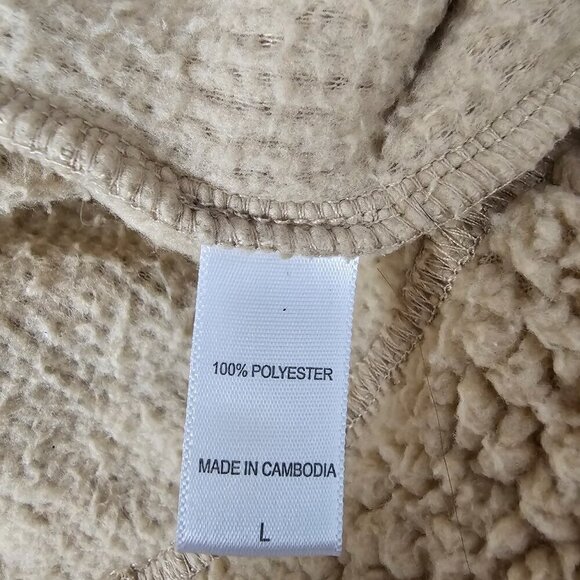 Koolaburra by UGG Brushed Back Sherpa Pullover Tan Hoodie - Picture 6 of 8